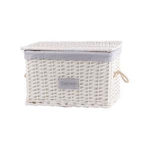 Malle en osier - 47 x 28 x 28 cm - blanc