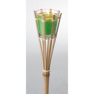 Torche en bambou avec bougie à la citronnelle - D 7,5 x H 76 cm - différents coloris