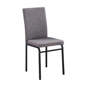 Chaise de séjour en tissu - 52 x 41 x H 92 cm - gris, noir