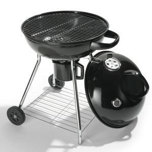 Barbecue rond Premium avec couvercle - 70 x 60 x H 100 cm - noir