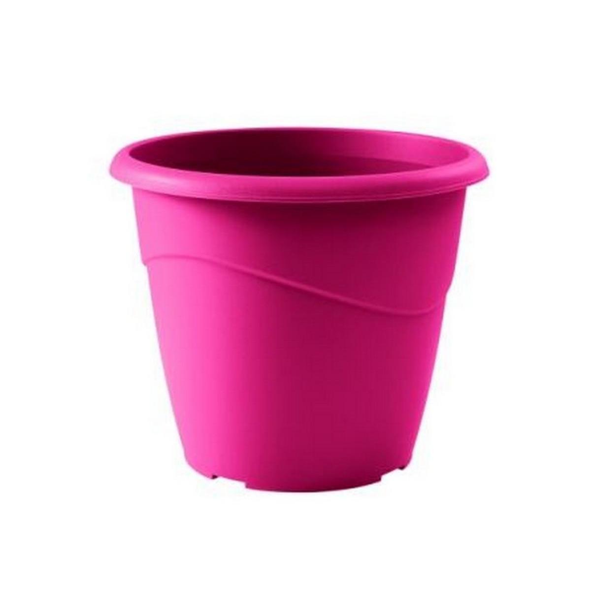 Pot Marina rond - Plastique - Ø 40 x 33 cm - Rose fuchsia