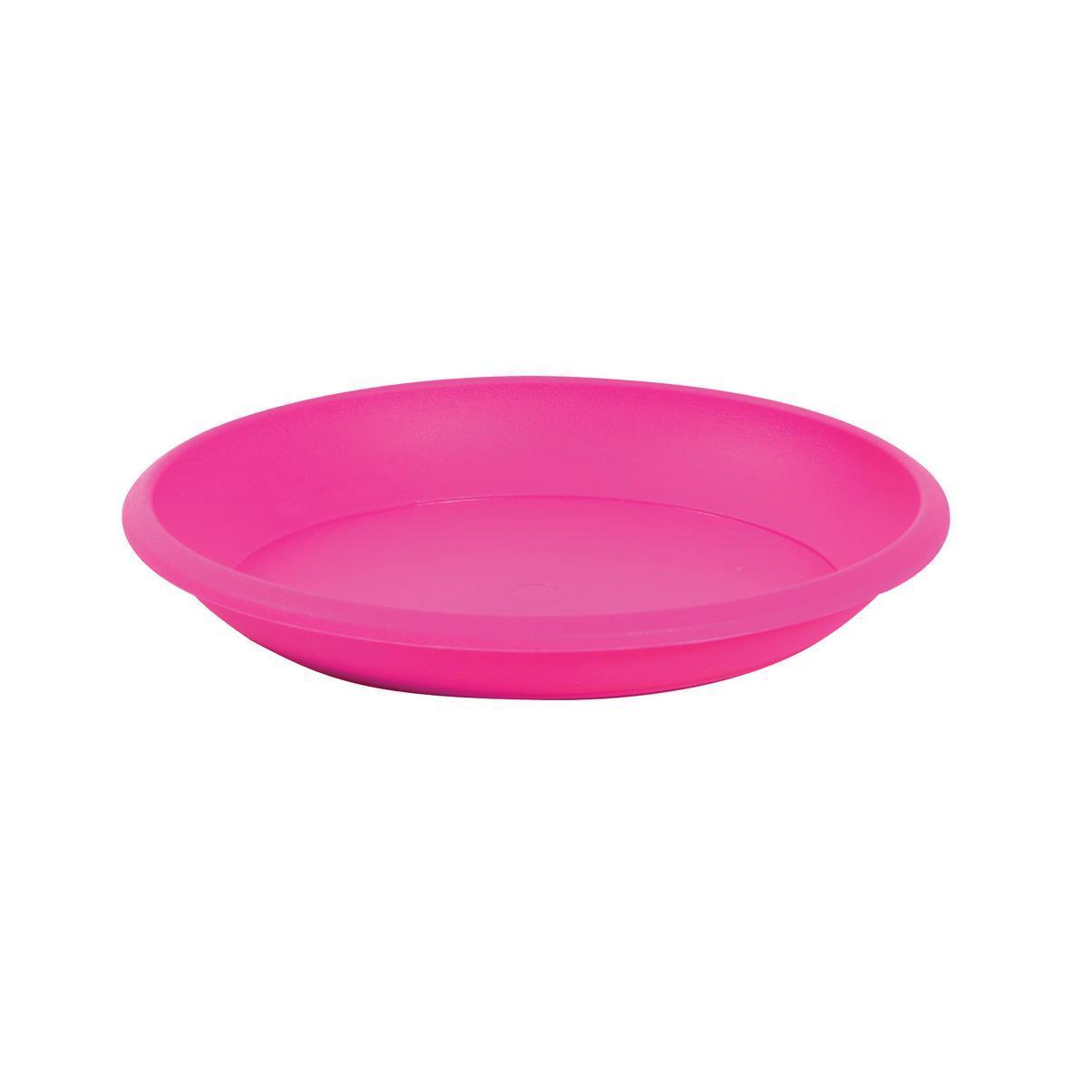 Soucoupe ronde pour pot - Plastique - Ø 34 cm - Rose fuchsia