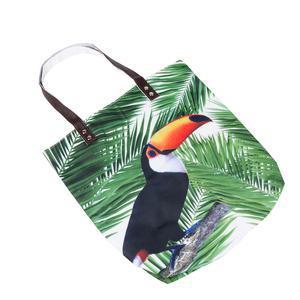 Cabas imprimé jungle - Polyester et polyuréthane - 41 x 41 x 10 cm - Multicolore