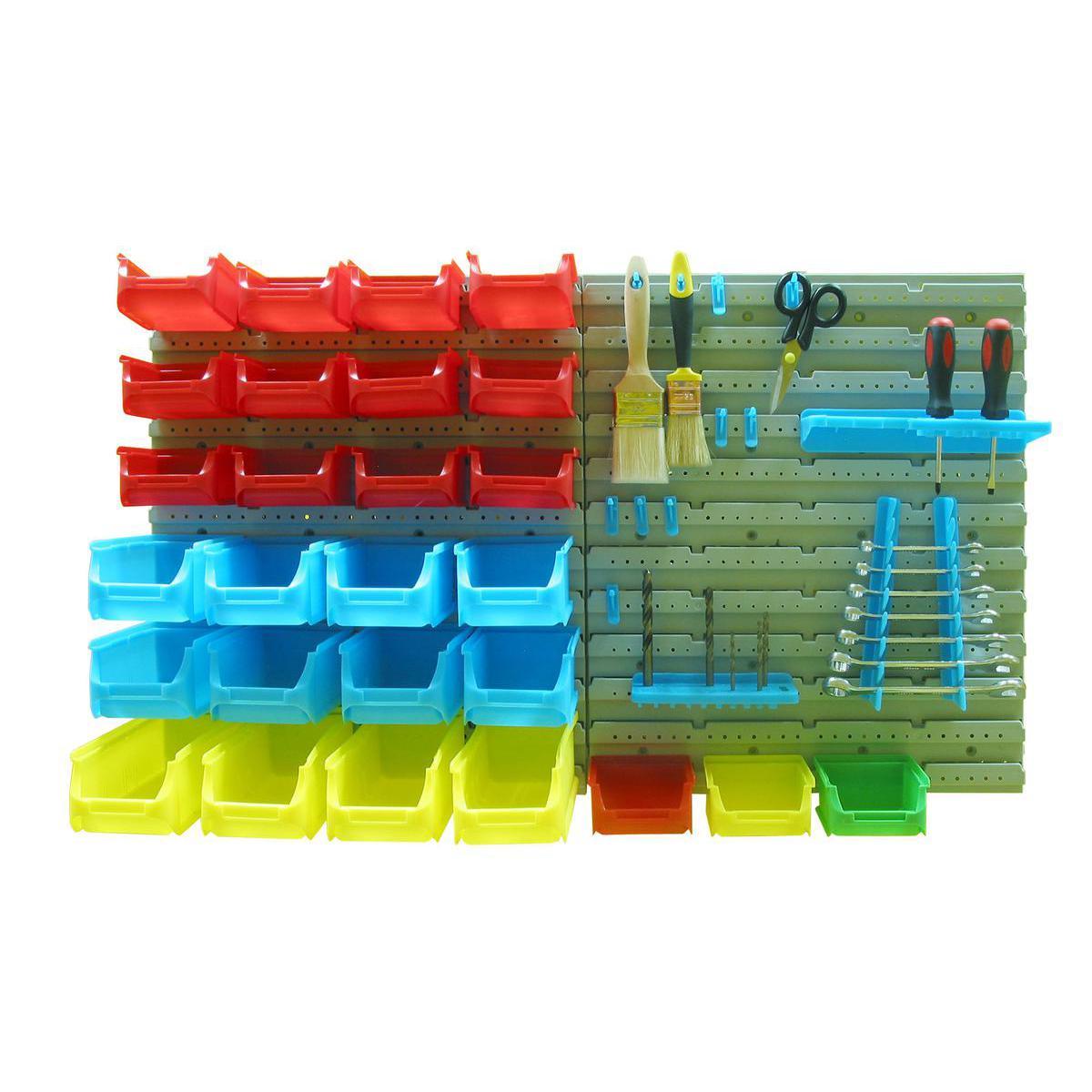 Organisateur de garage - 50 x 46 x 15 cm - multicolore