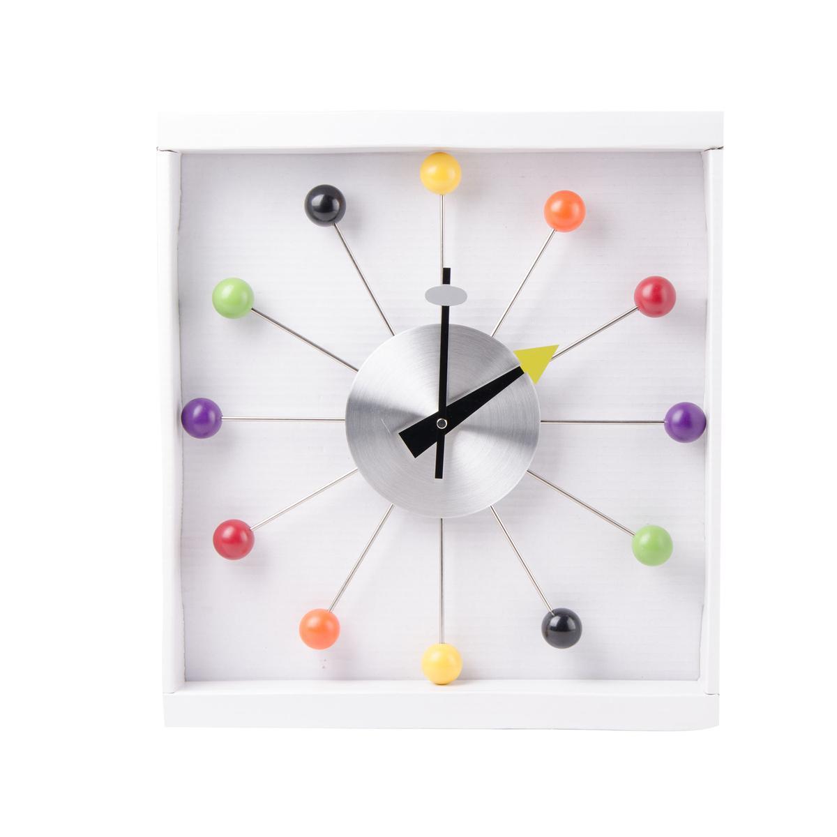 Horloge pop - Acier - 38 x 4.5 x 38 cm - Multicolore