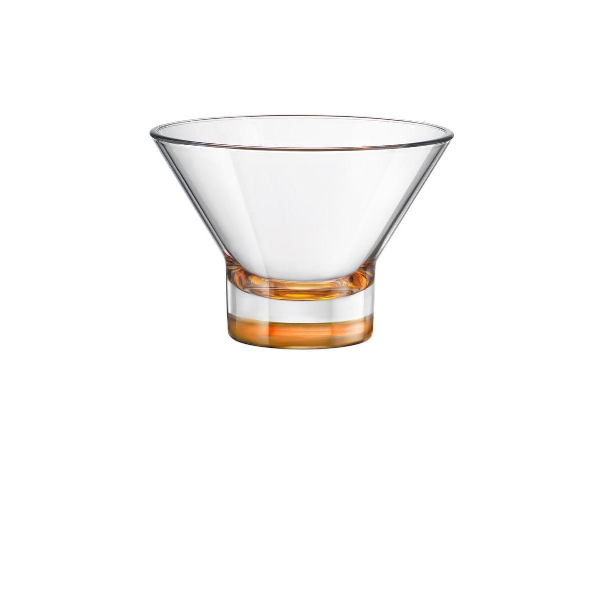 Lot de 2 coupes à glace - Verre - Diamètre 13 cm - Orange