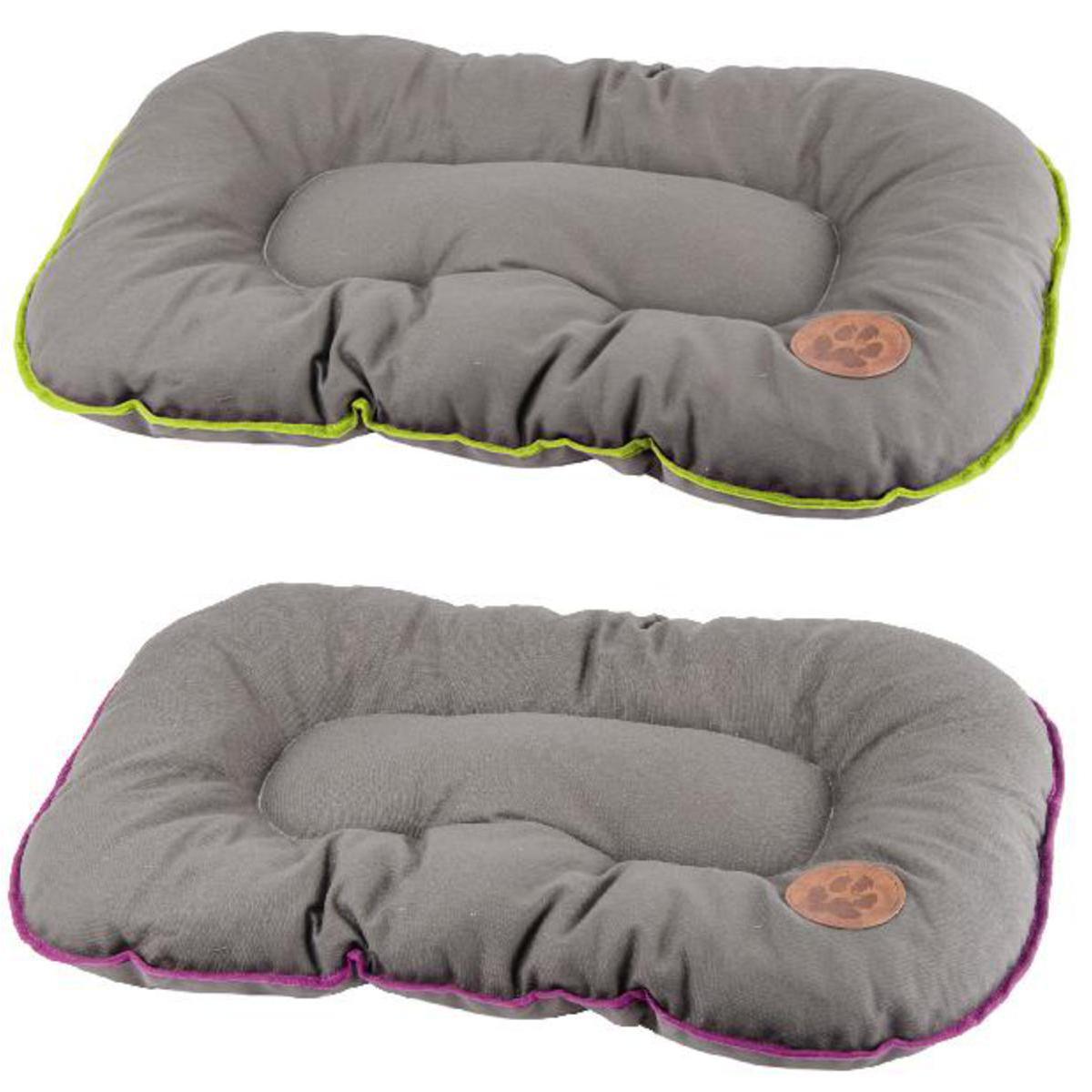 Coussin ovale - Polyester - 80 cm - Violet ou vert