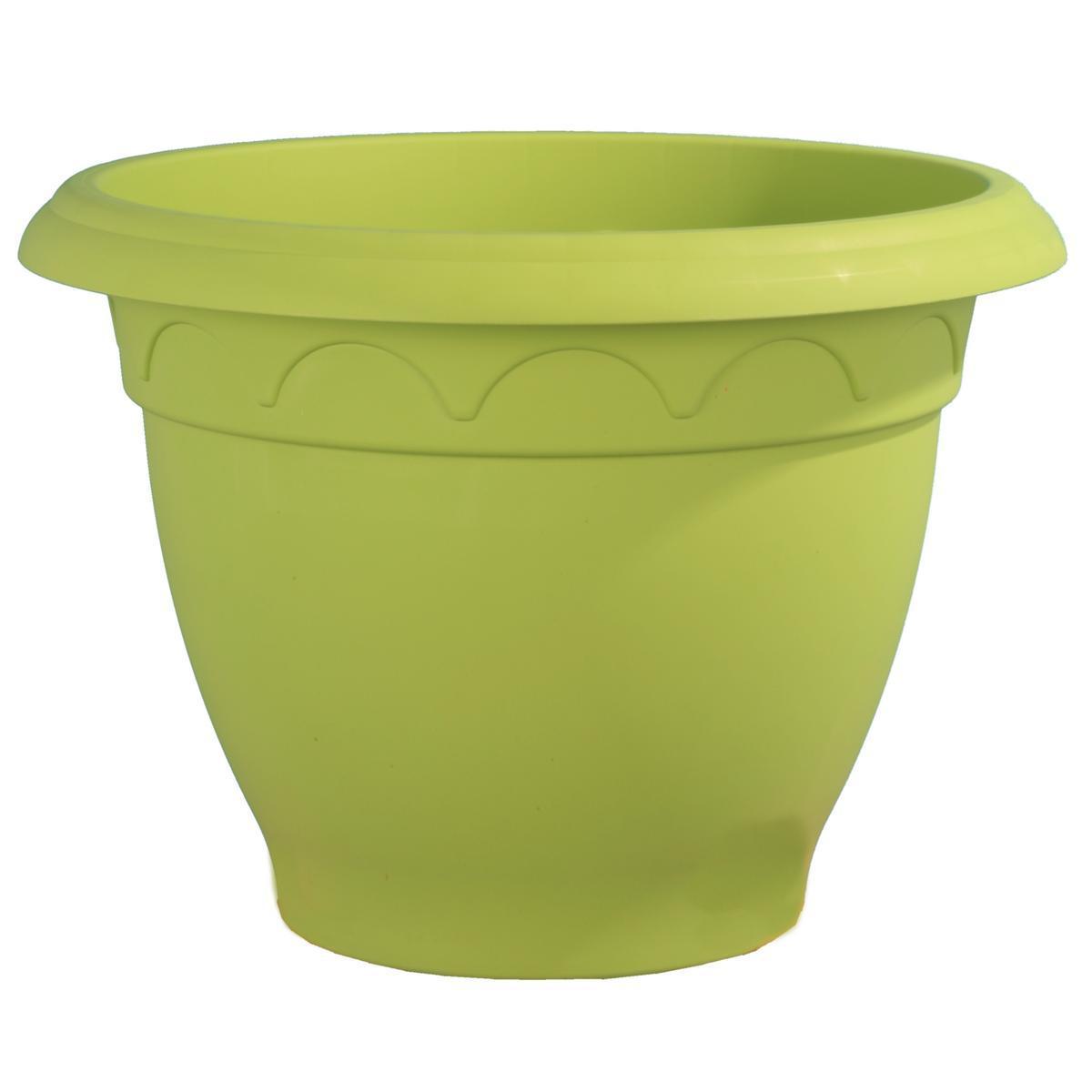 Pot à fleurs rond CAMPA - Plastique - Ø 39 x H 29 cm - Vert anis