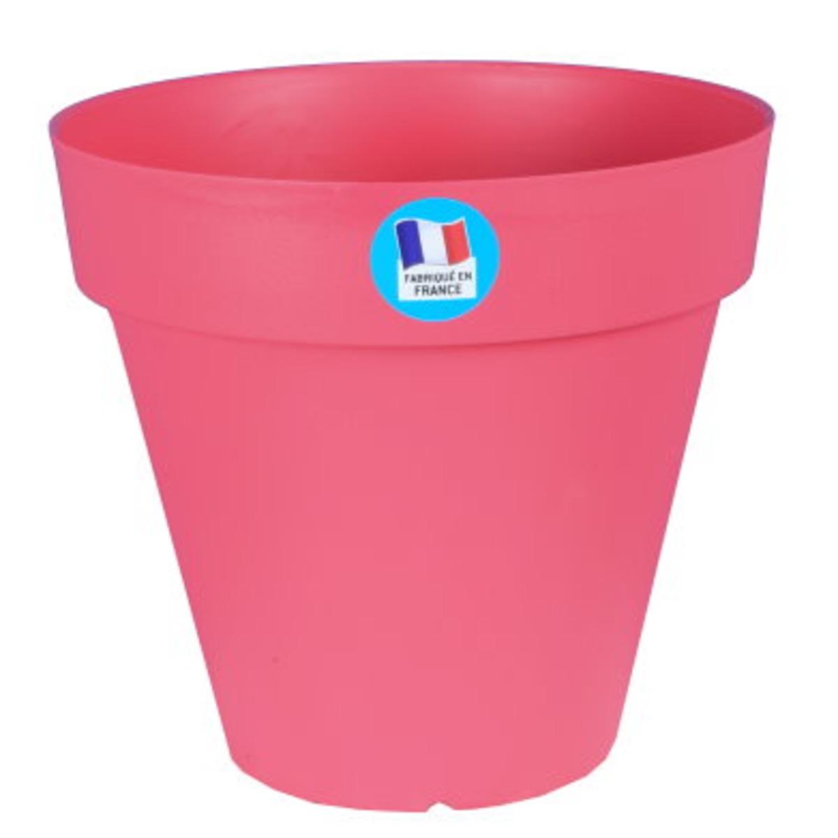 Pot rond modèle patio - Diamètre 30 x H 27 cm - rose fushia