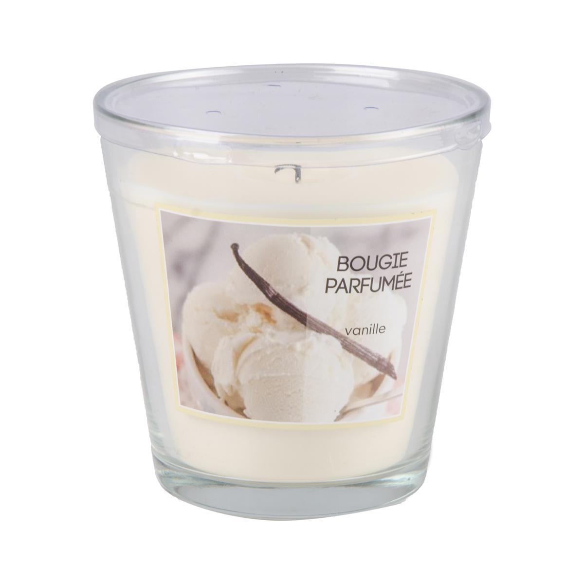 Bougie parfumée - Parrafine - Diamètre 11 x Hauteur 11 cm - Beige