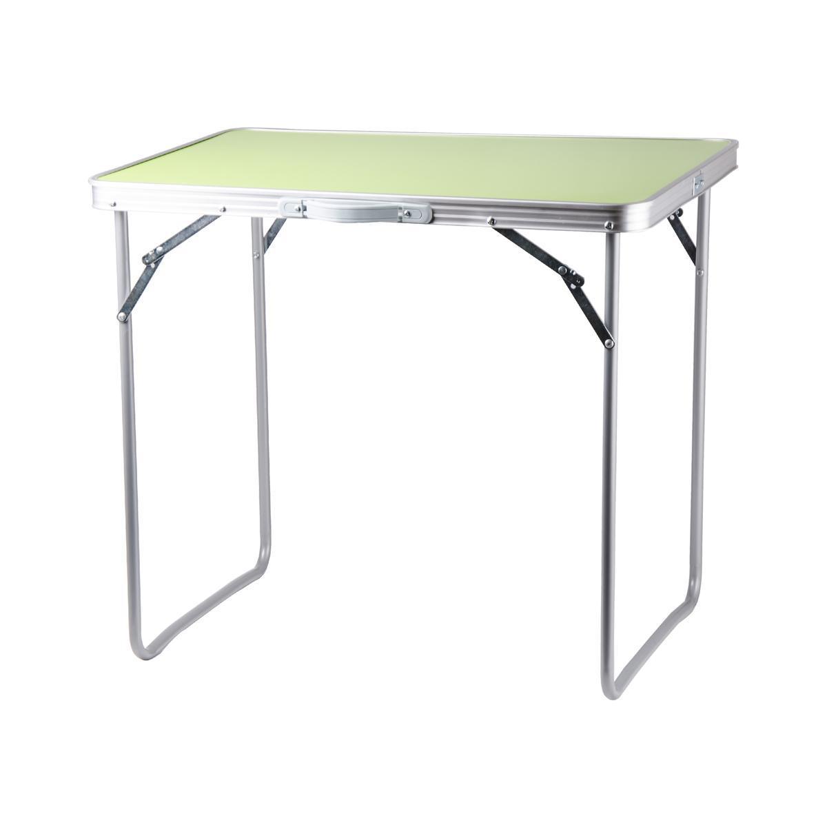 Table pliante de camping - 70 x 50 x H 60 cm - vert anis
