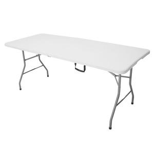 Table de jardin pliable - 182 x 75 x H 74 cm - blanc
