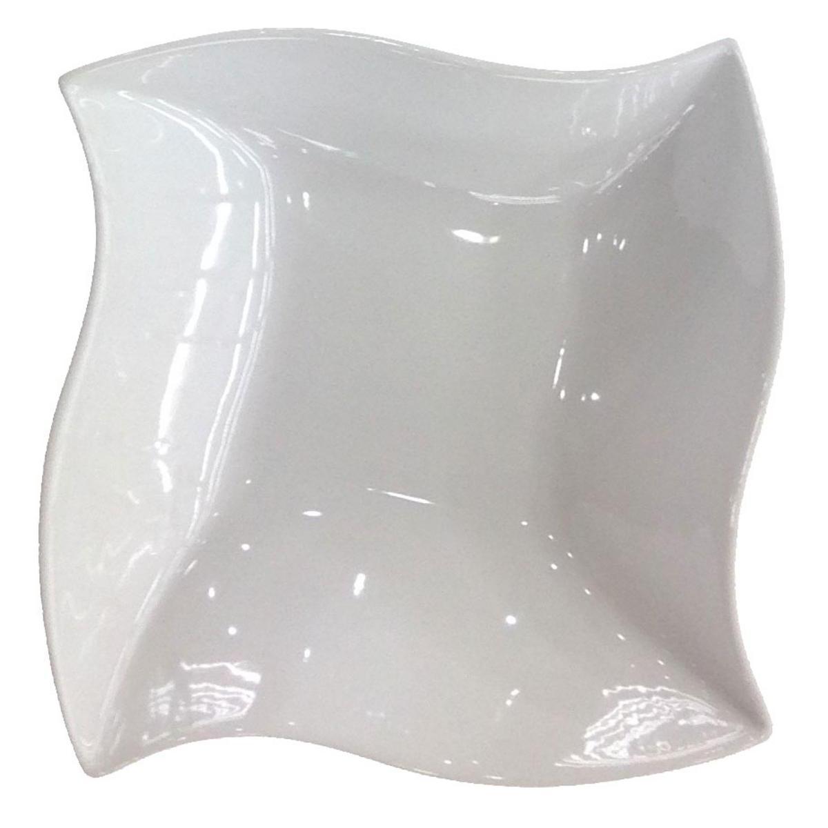 Assiette creuse hélice - Porcelaine - 19,8 x 19,8 x 5 cm - Blanc