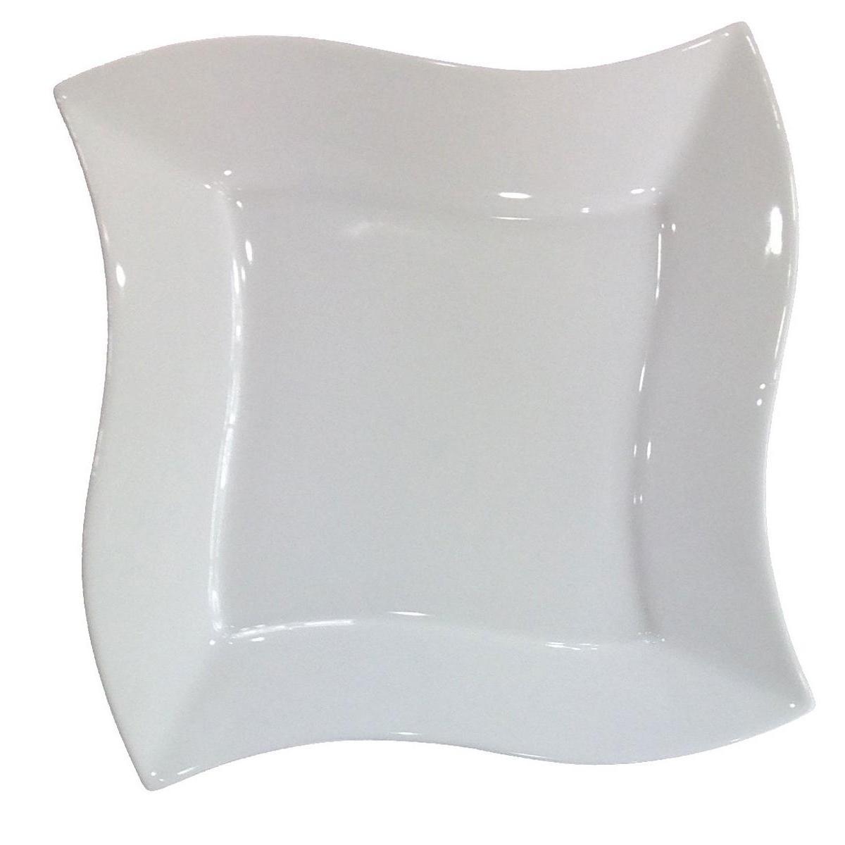 Assiette plate hélice - Porcelaine - 25,4 x 25,4 x 2,7 cm - Blanc