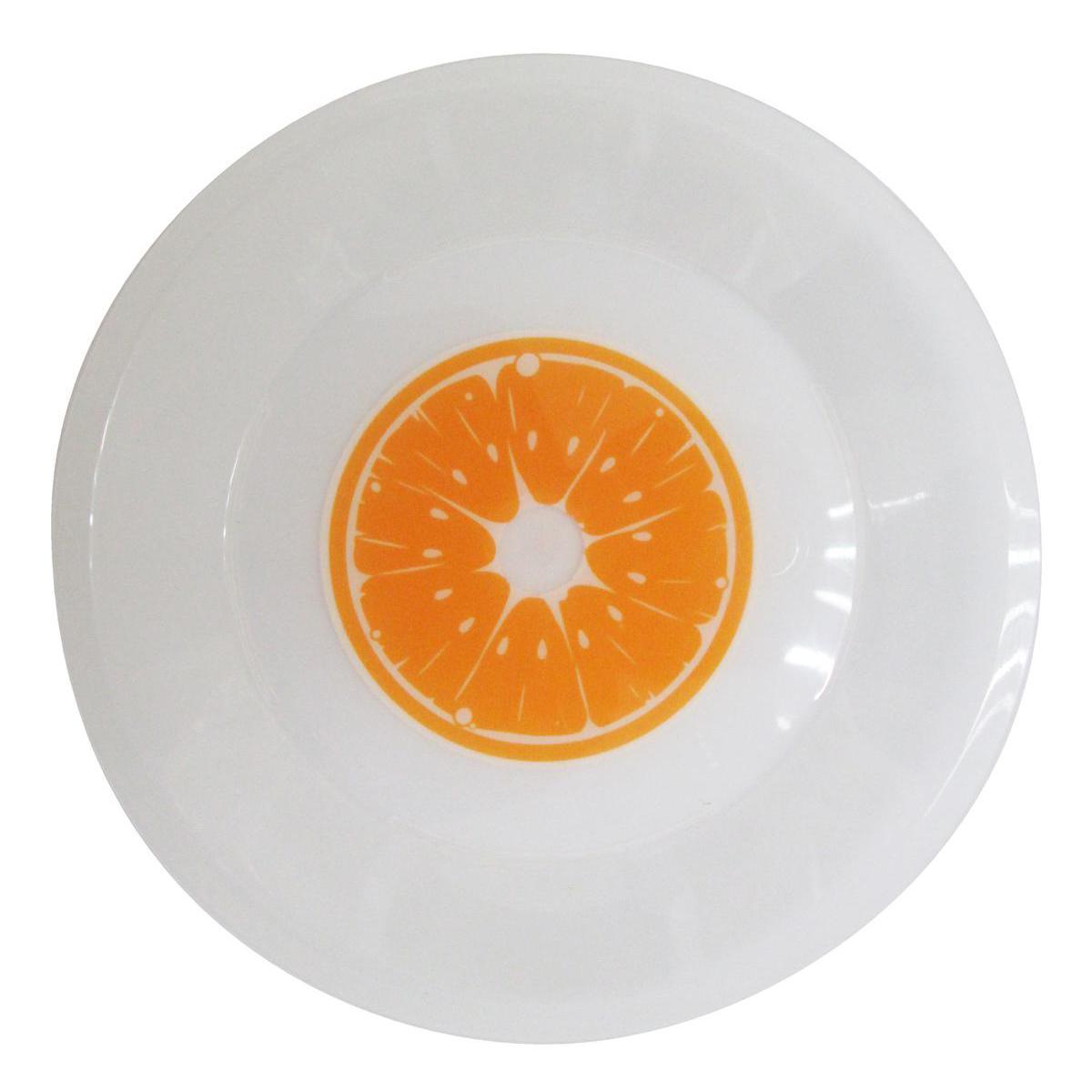 Assiette plastique - Diamètre 19 cm - Orange