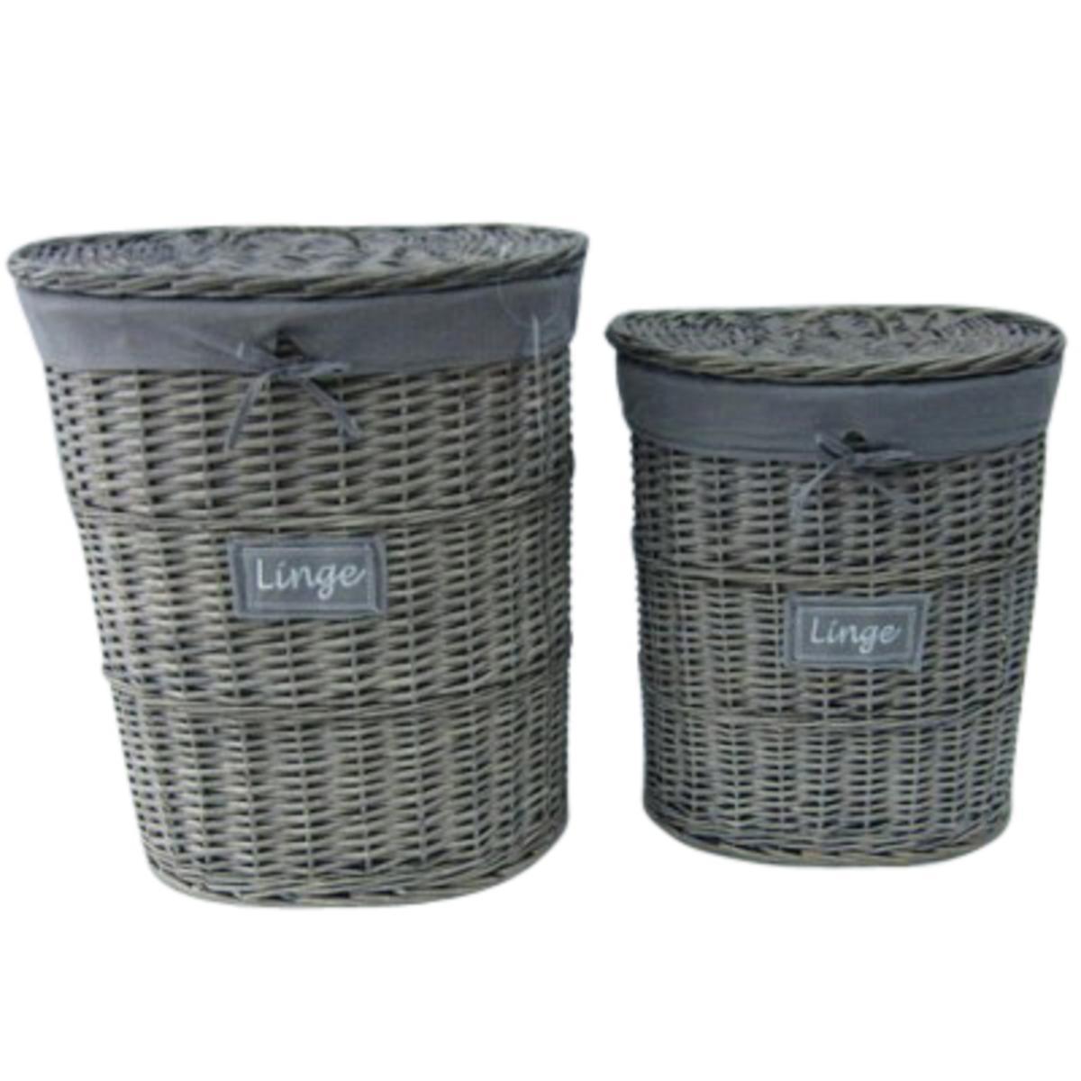 2 paniers à linge - Gris