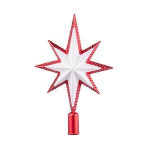 Cimier étoile - Plastique - H 30 cm - Rouge et blanc