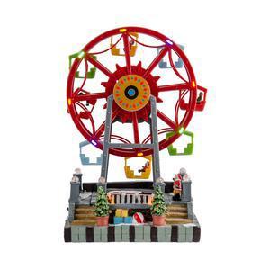 Grande roue lumineuse - Polyrésine - 20,7 x 15 x H 30,5 cm - Multicolore