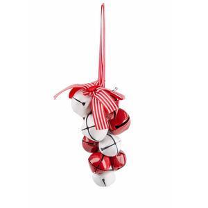 Suspension grappe clochettes - Métal - H 11 cm - Rouge et blanc