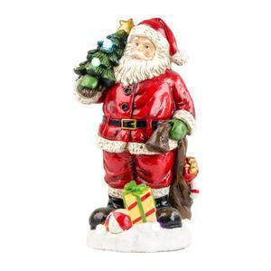 Père Noël LED - Magnésie - 27 x 21,5 x H 50 cm - Rouge et blanc