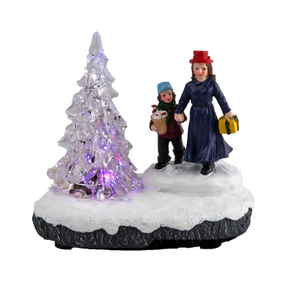 Personnage village sapin Led