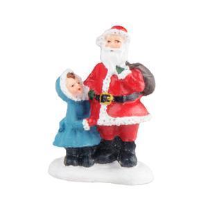 Figurine pour village de Noël - 4 x H 6 x 3 cm - 5 assortiments - Multicolore