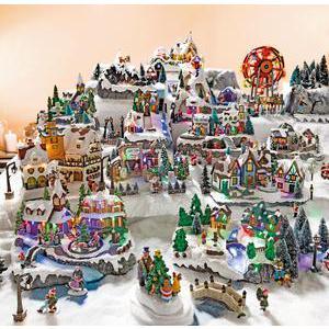 Figurine pour village de Noël - 4 x H 6 x 3 cm - 5 assortiments - Multicolore