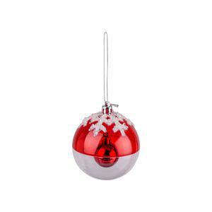 Boule dans une boule de Noël - Plastique - Ø 8 cm - Rouge et transparent