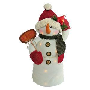 Bonhomme de neige LED - Polyester - 51 x 25,5 x H 17 cm - Multicolore
