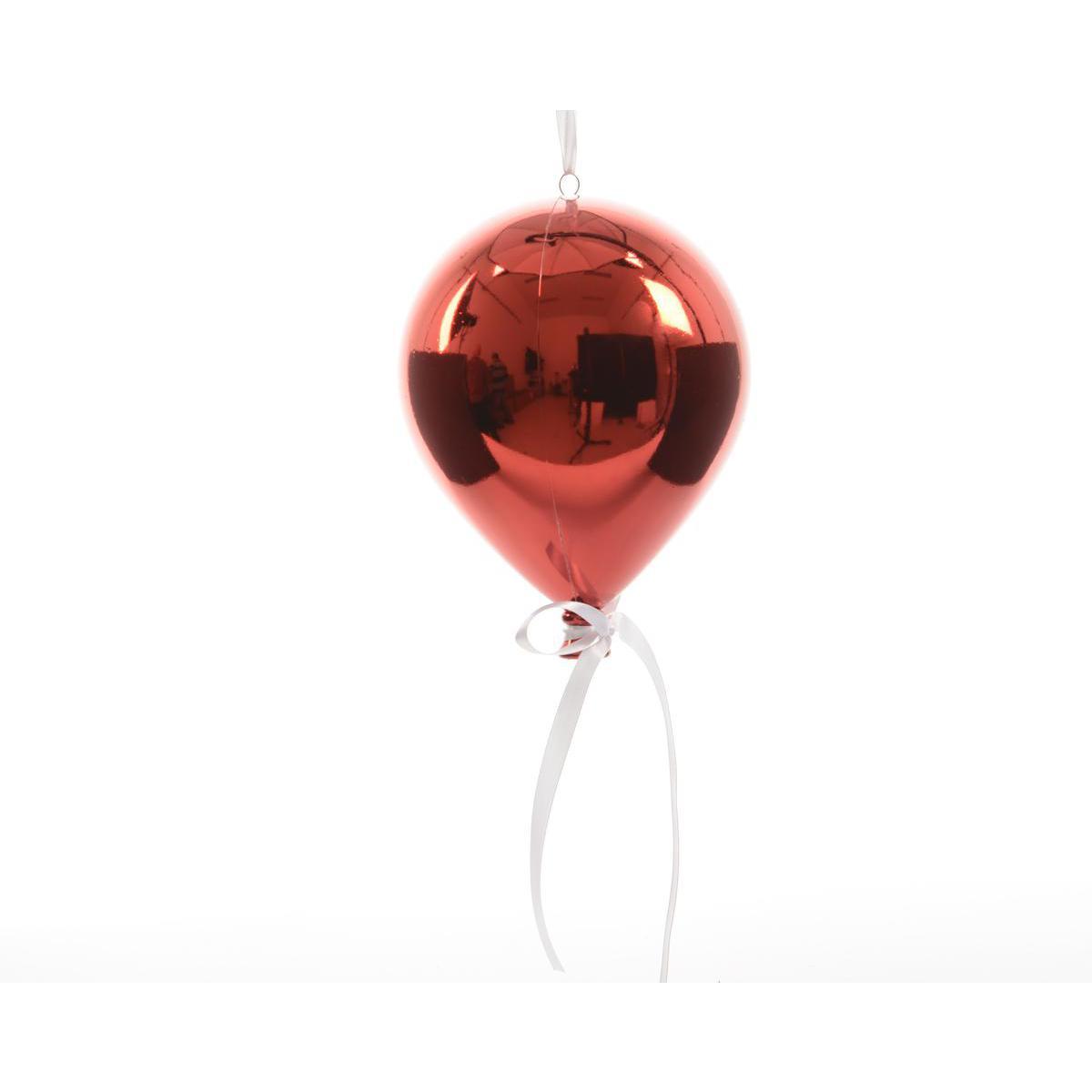 Suspension ballon - Plastique - Ø 15 x H 20 cm - Rouge