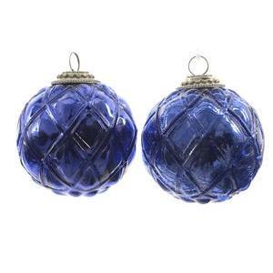 Boule verre bleu roi 10 cm