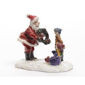 Père Noël et enfants - Plastique - 7,5 x 3,4 cm - Multicolore
