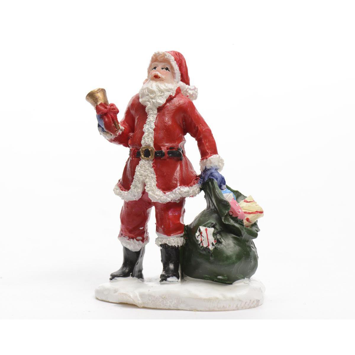 Père Noël et cadeaux - Plastique - 5,5 x 3 x H 7 cm - Multicolore