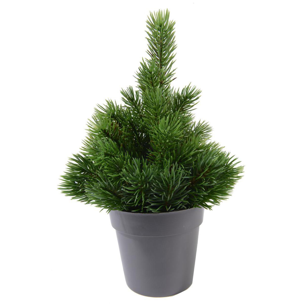 Sapin en pot - PVC - H 25 cm - Vert