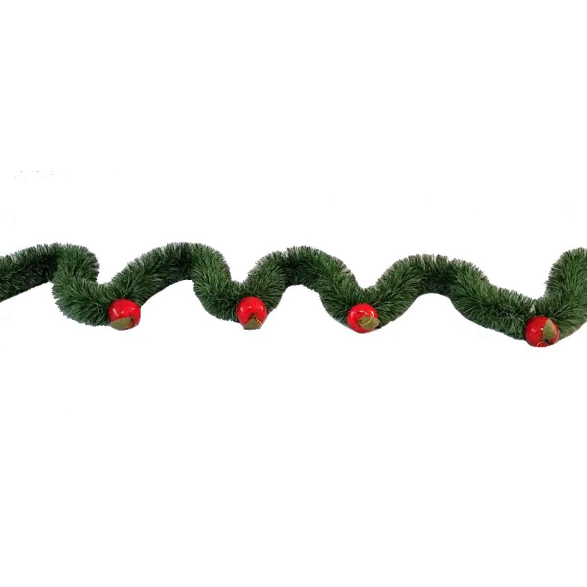 Guirlande sapin et pomme - PVC - 3 m - Vert et rouge