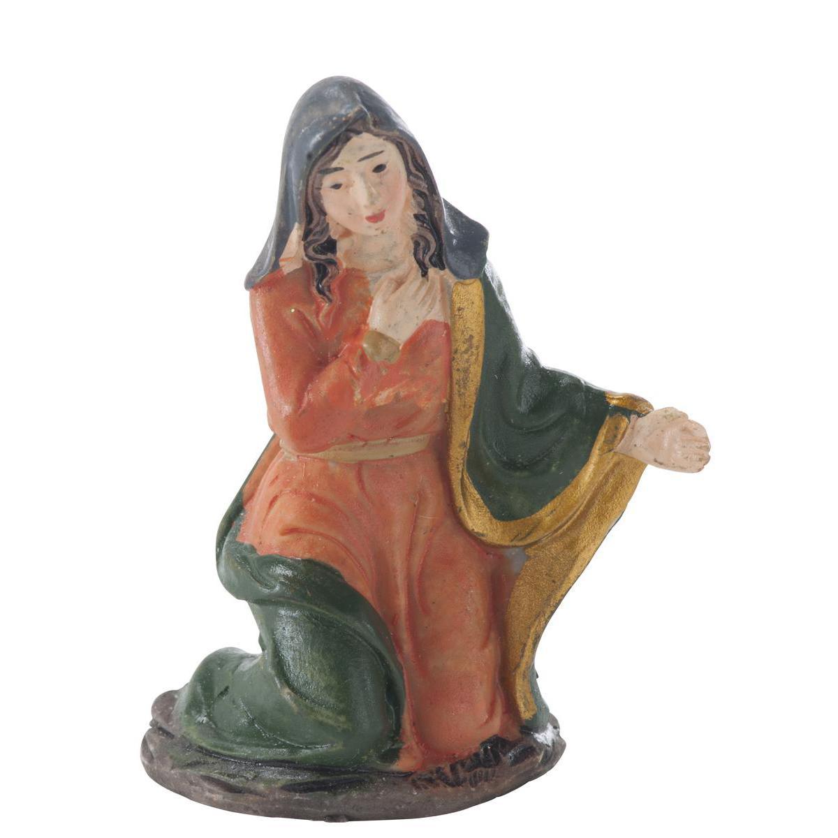 Santon Jésus, Marie ou Joseph - Polyrésine - H 10 cm - Multicolore