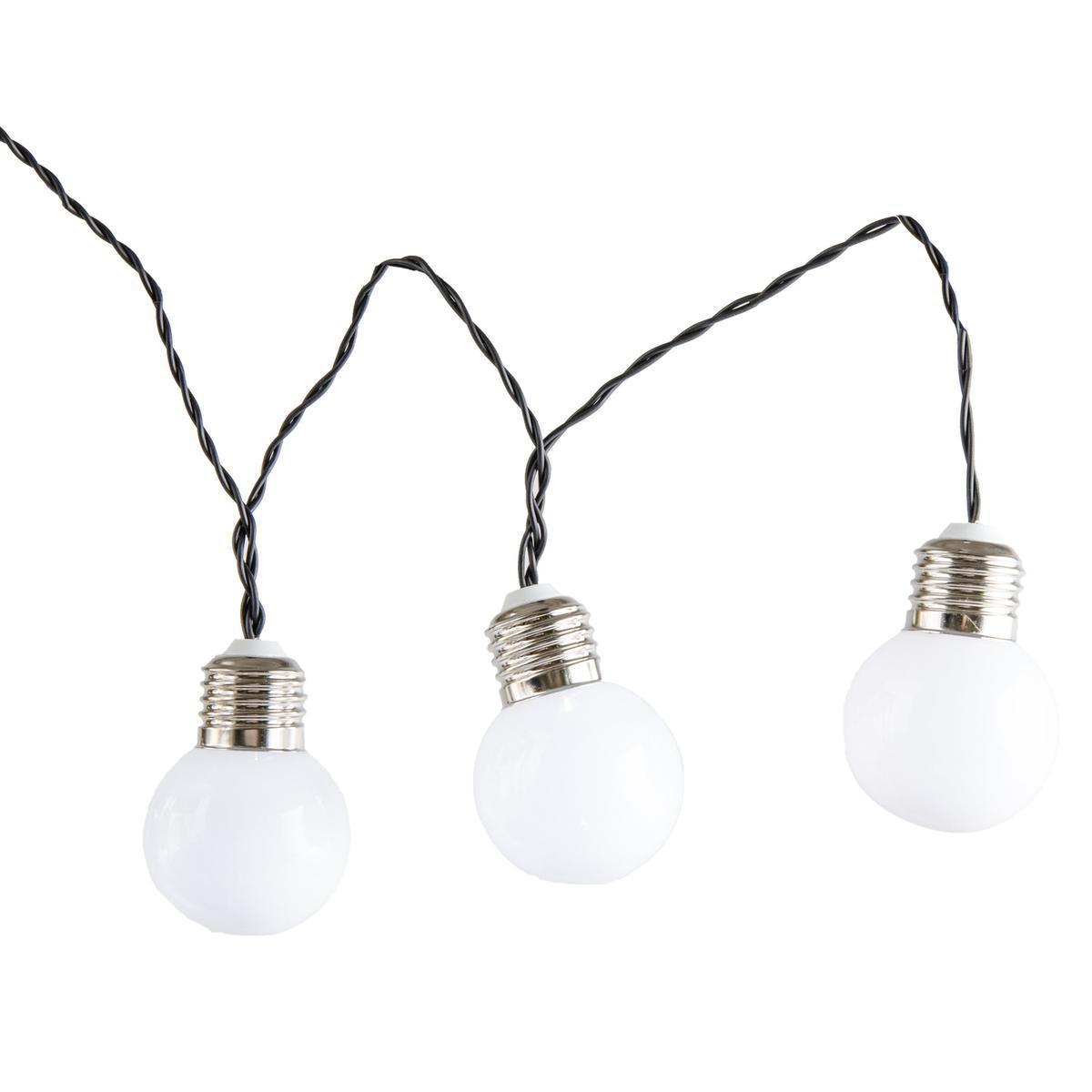 Guirlande électrique 10 ampoules LED - 2 m - Blanc