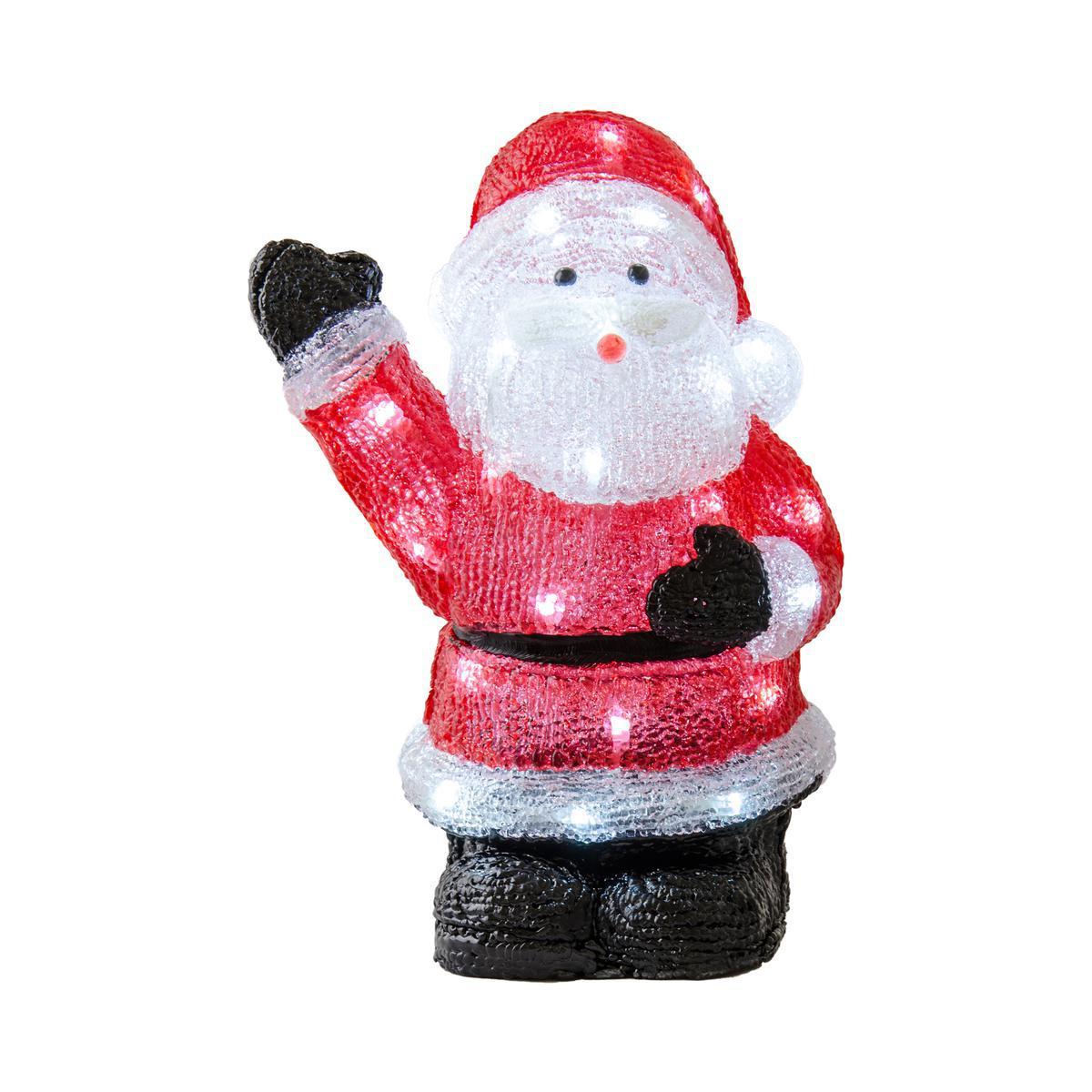 Père Noël lumineux - H 37 cm - Multicolore