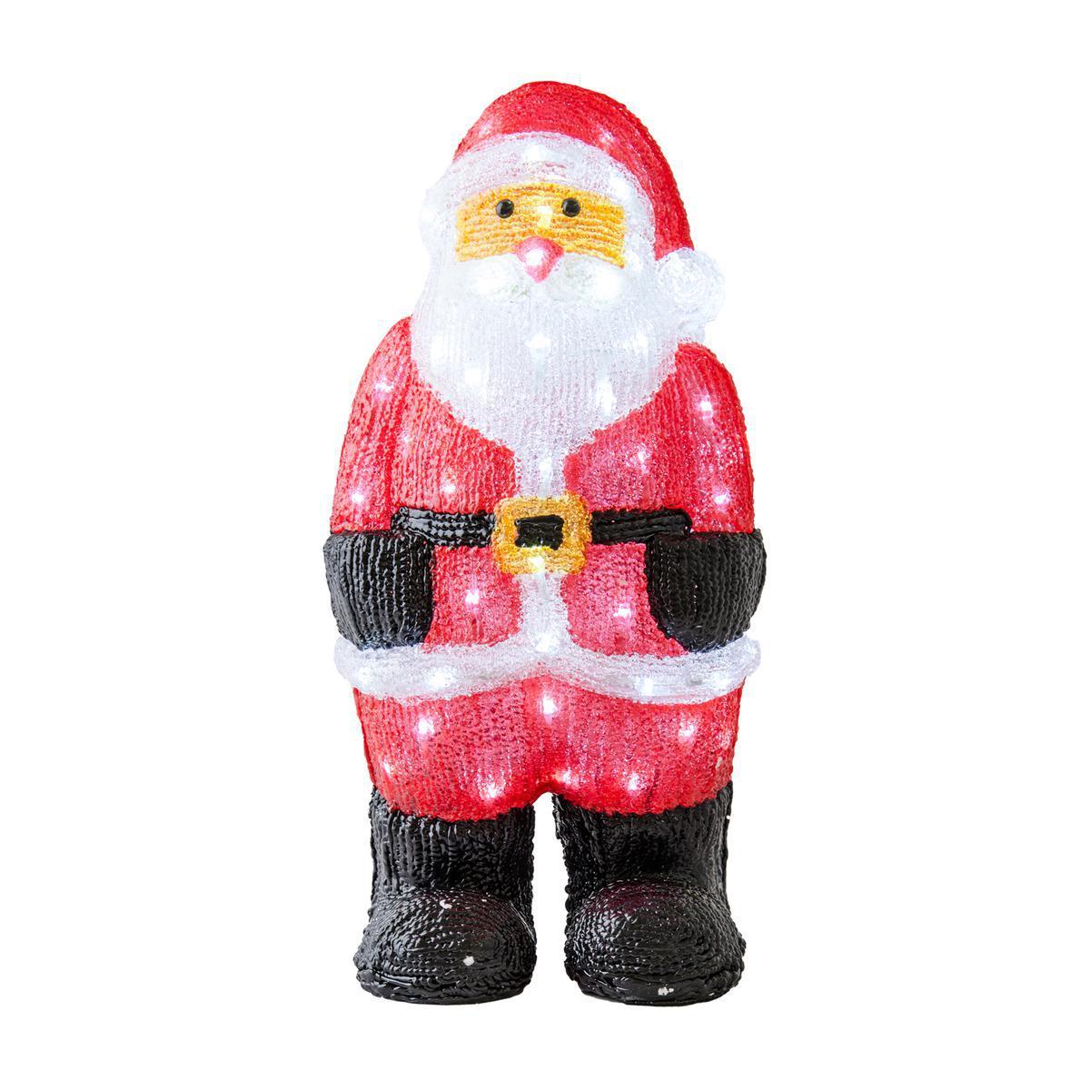 Père Noël lumineux - 24 x 20 x H 53 cm - Multicolore
