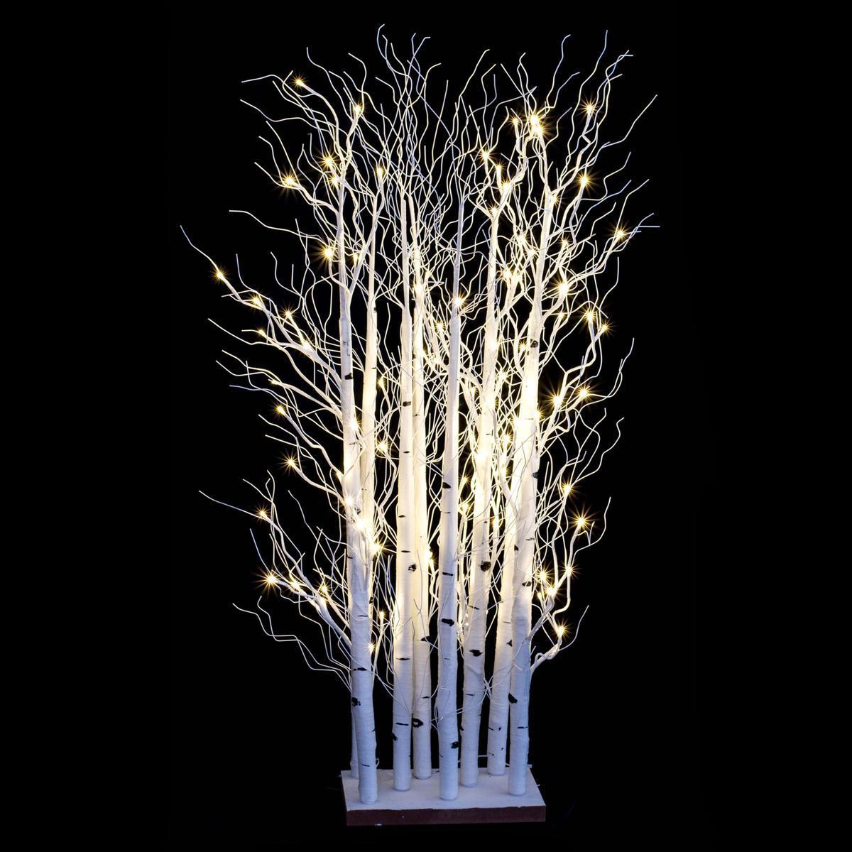 Bosquet 8 arbres lumineux - 1,2 m - Blanc chaud