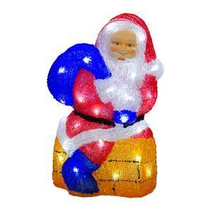 Père Noël lumineux - 25 x 17 x H 36 cm - Multicolore
