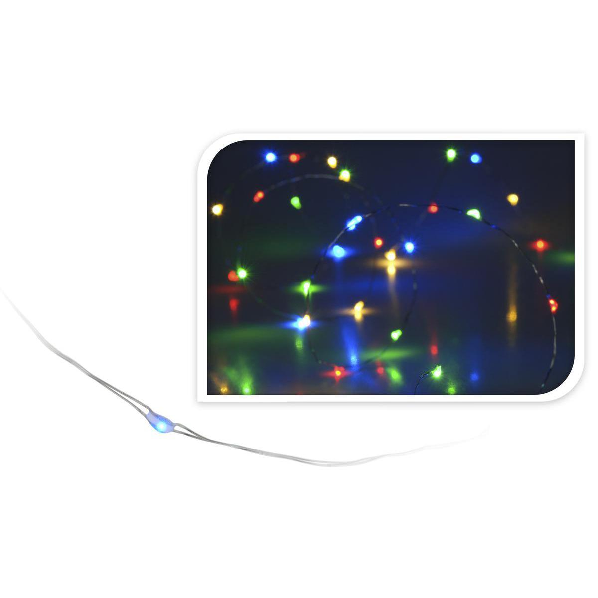 Guirlande micro LED - Electrique - 1 m - Multicolore