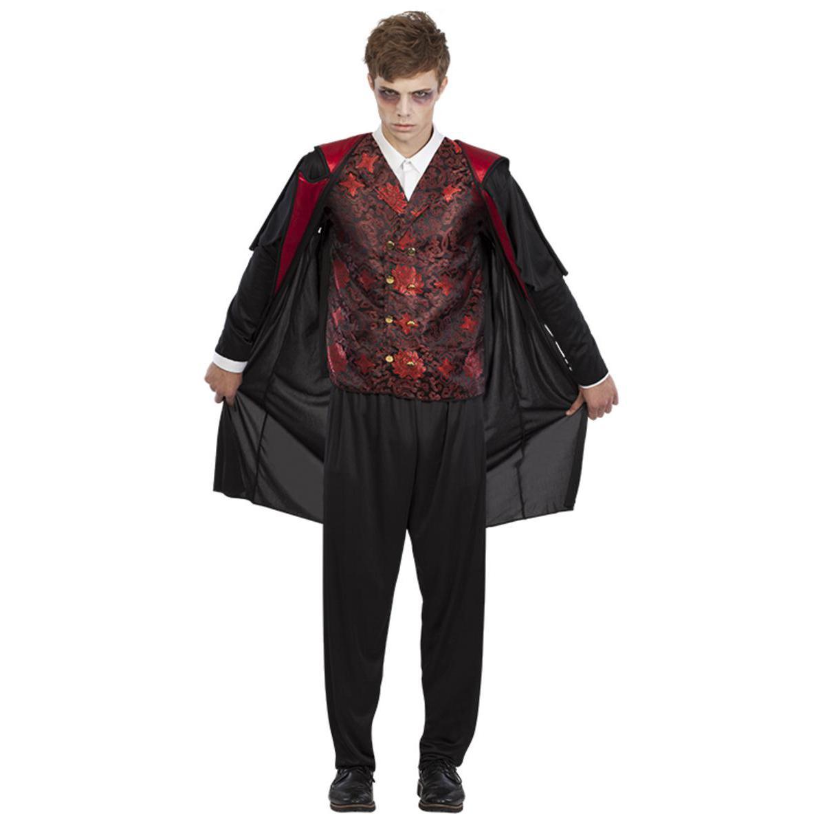 Déguisement vampire homme en polyester - Taille unique - Rouge et noir