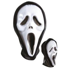 Masque fantôme hurlant en PVC - Taille adulte - Noir et blanc