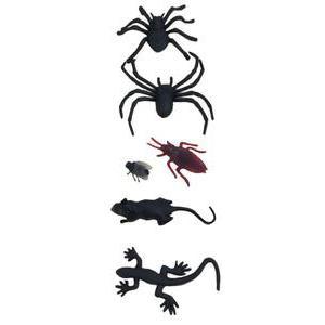 Animaux et insectes Halloween en plastique - Différentes tailles - Noir