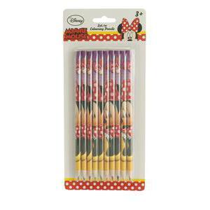 Lot de 10 crayons de couleurs Disney - Bois - 0,8 x 0,8 x 17 cm - Multicolore