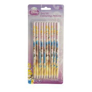 Lot de 10 crayons de couleurs Disney - Bois - 0,8 x 0,8 x 17 cm - Multicolore