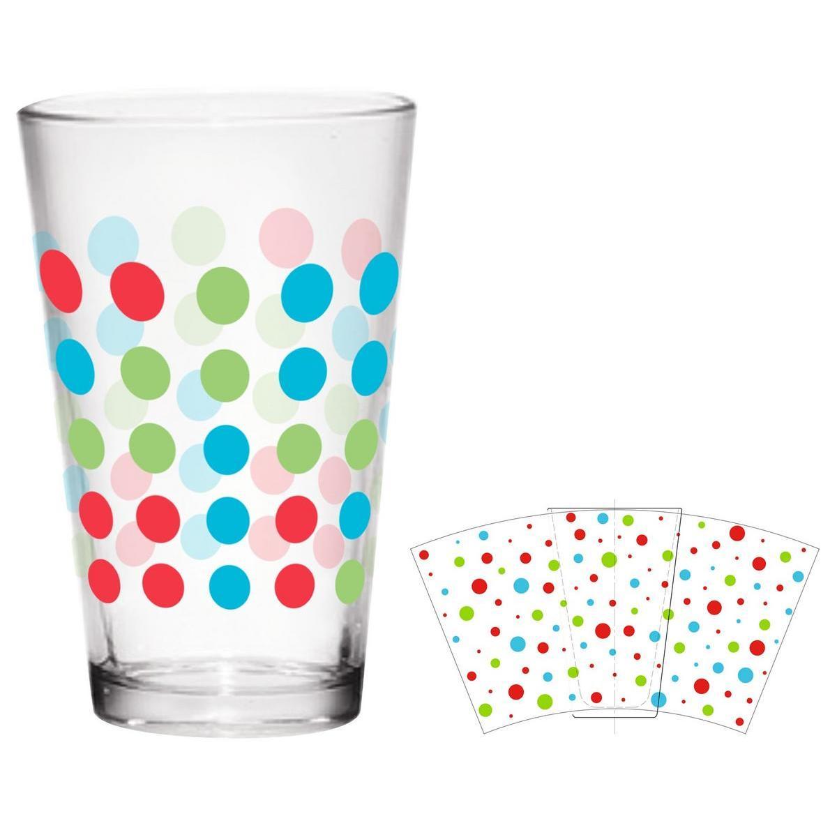 Gobelet pois - Verre - 31 cl - Multicolore