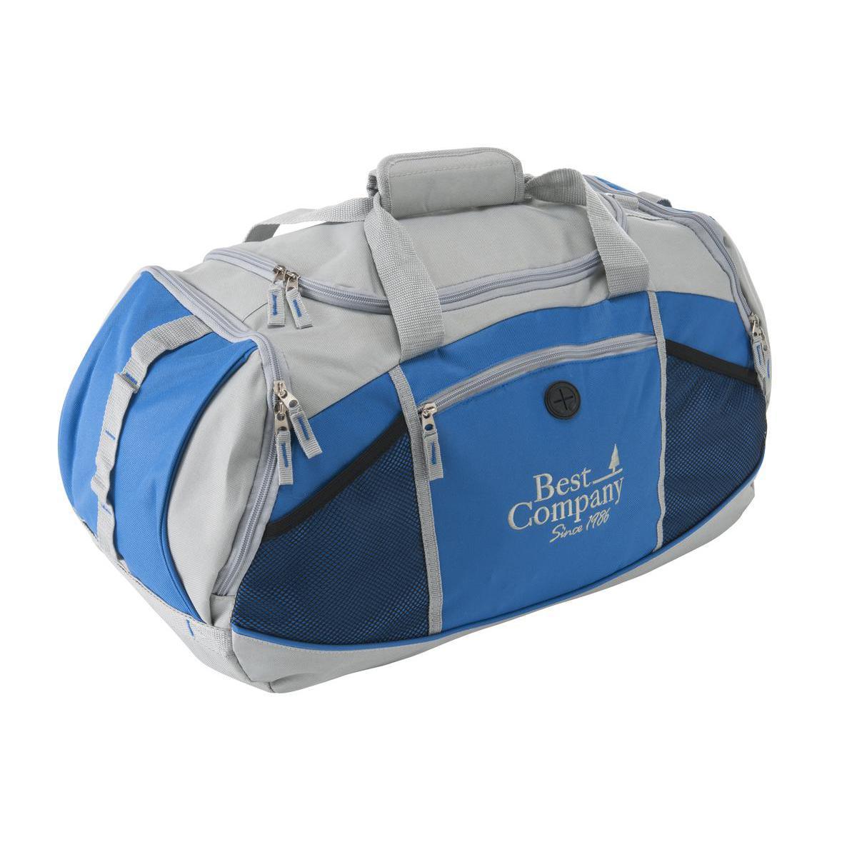 Sac de sport - Polyester - 51 x 28 x 32 cm - Gris et bleu