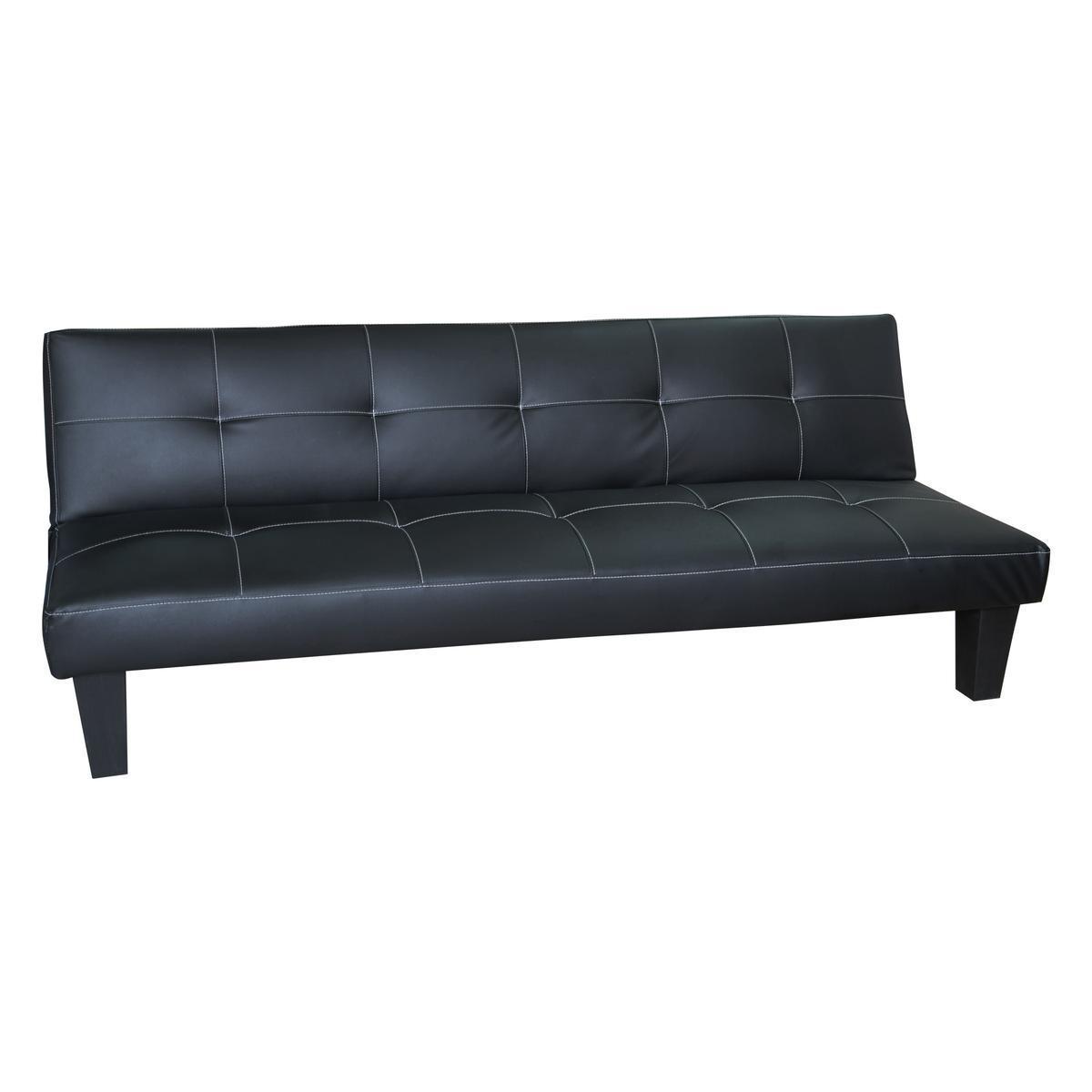 Canapé convertible - PVC - Plastique - 178 x 68 x H 69 cm -Noir